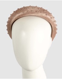 Max Alexander - Taupe Sinamay Racing Fascinator Headband