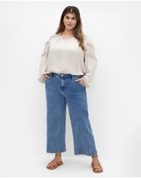 City Chic - Plus size Drama Queen Long Sleeve Shirt - porcelain