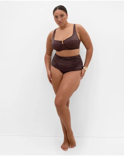 City Chic - Plus size Capri Underwire Bikini Top - chocolate
