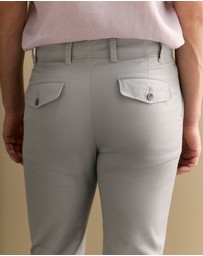 Trenery - Stretch Cotton Dobby Pant in Lake Grey