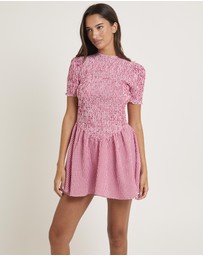 Subtitled - Bonnie Shirred Bubble Mini Dress