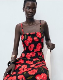 M.N.G - Floral-Print Flared Skirt