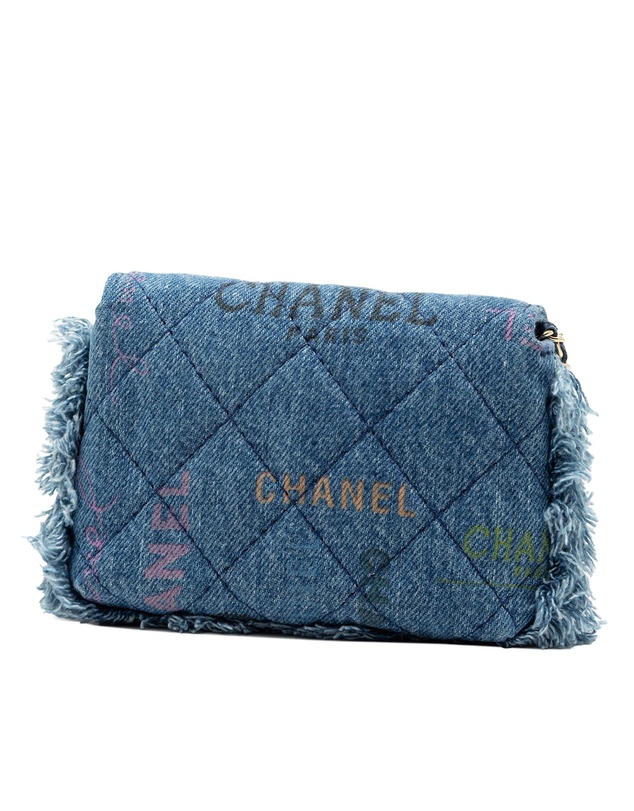 Pre-Loved by Azura Reborn - Pre-Loved Fringe Denim Mood Clutch with Chain
