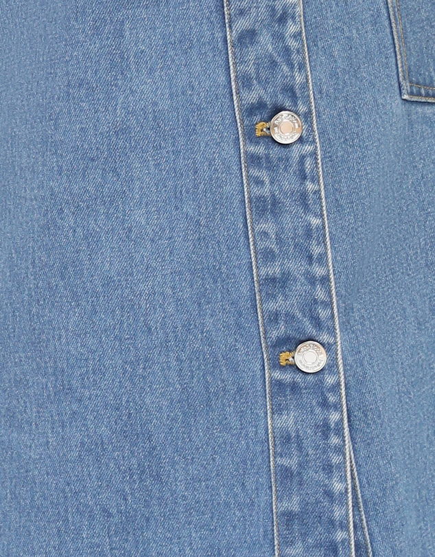 Belle & Bloom - Edge Line Denim Maxi Skirt with Side Buttons