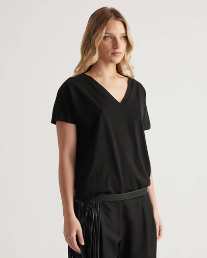 Decjuba - Selena Boxy V Neck Tee