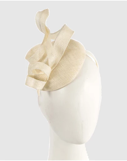 Max Alexander - Pillbox Cream Racing Fascinator