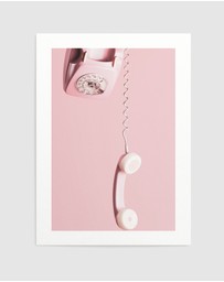 Olive et Oriel - Pink Telephone Art Print