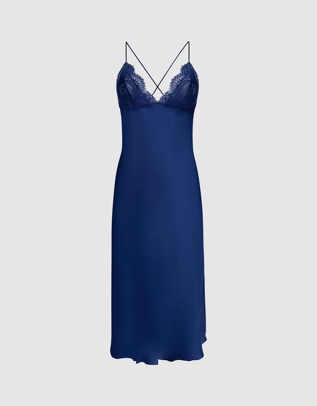 Hunkemoller - Dorothy Satin Lace Midi Slip Dress