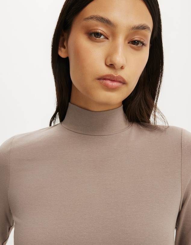 Cotton On - 90S Mock Neck 3/4 Sleeve