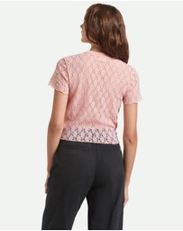 Brixton - Sheer Slim Lace Short Sleeve Top