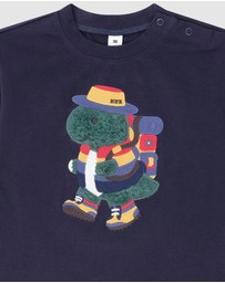 Huxbaby - Camping Dino Drop Sleeve Top - Babies