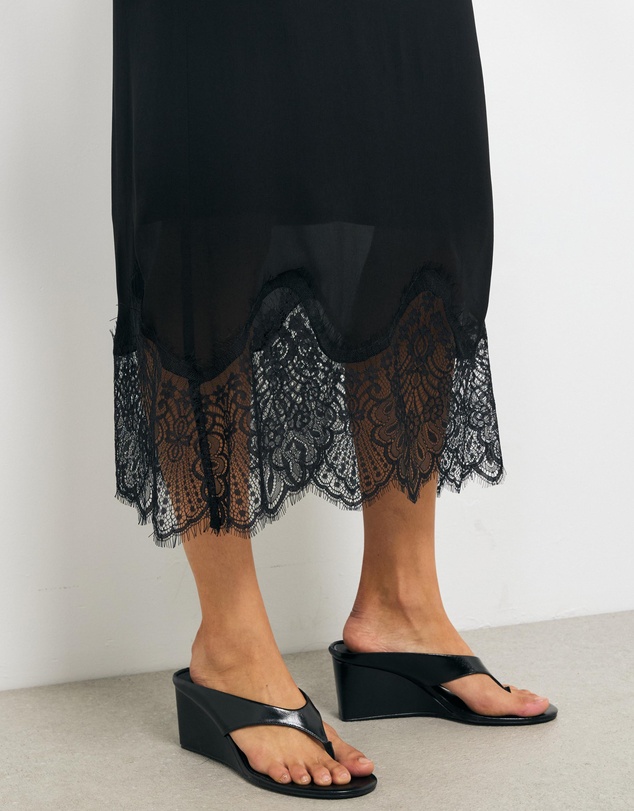 AERE - Alina Lace Trim Slip Skirt