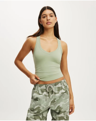 Cotton On Body Active - Ultra Soft Plunge Front Racer Tank