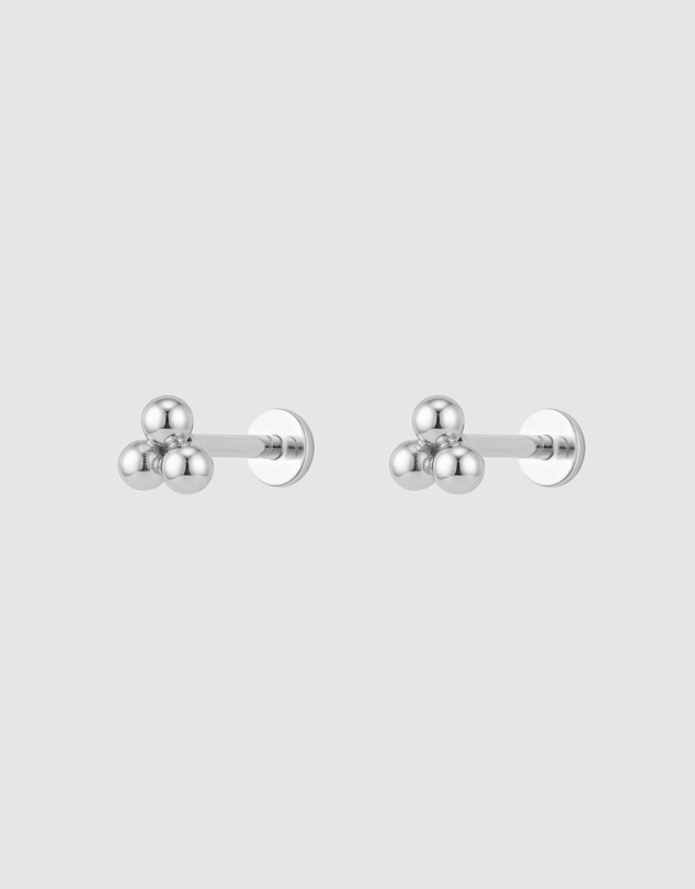 HOUSE OF SLANI - Silver Trio Flatback Ear Piercing
