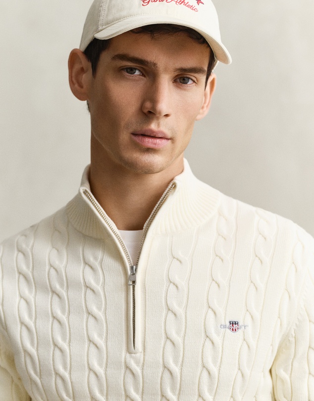 Gant - Cotton Cable Half-Zip Knit