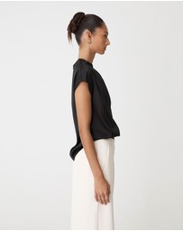 Forcast - Zafina Pleated Draped Top