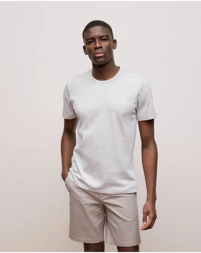 Trenery - Cotton Marle Crew T-shirt in Grey Marle
