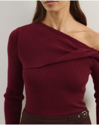 Atmos&Here - Alora Long Sleeve Knit Top With Twist Detail