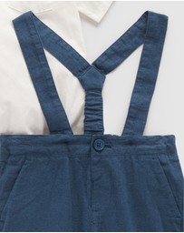 Purebaby - Classic Shirt & Overall Set - Babies-Kids