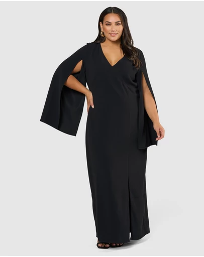 Pink Dusk by Curve Project - Main Character Maxi Cape Dress