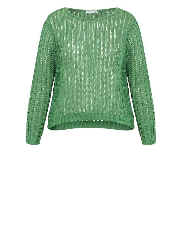 City Chic - Plus size Crochet Slouch Top - moss