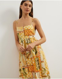 Atmos&Here - Alex Linen Blend Empire Waist Midi Dress