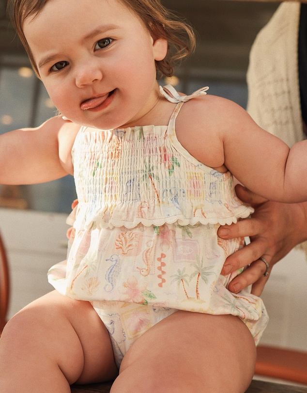 Kynd Baby - Resort Shirred Romper in Resort
