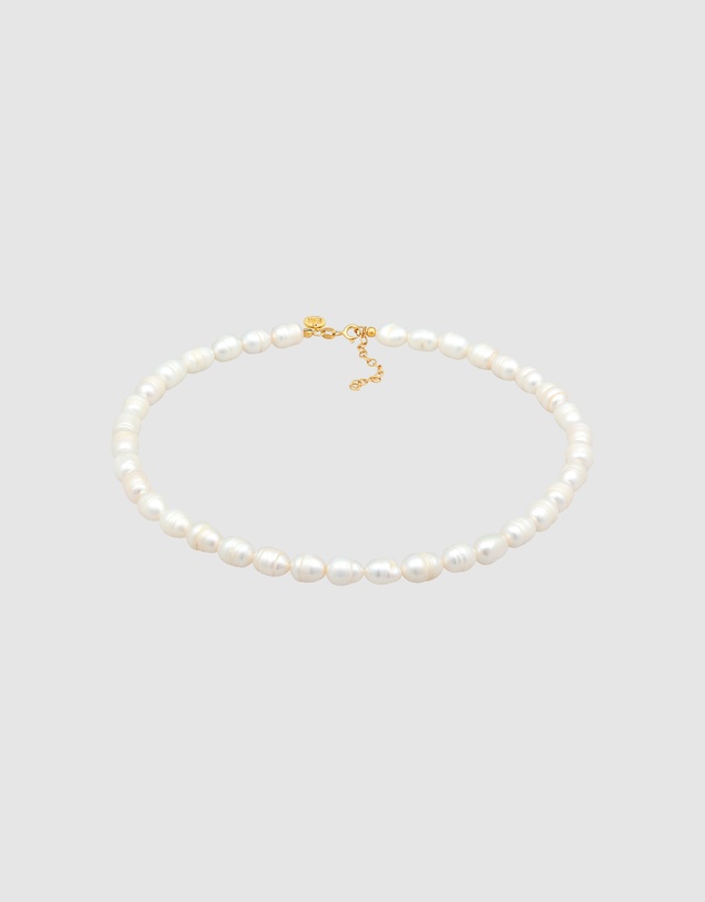 Elli Jewelry - Freshwater Pearl Choker Necklace in Gold-Plated 925 Silver