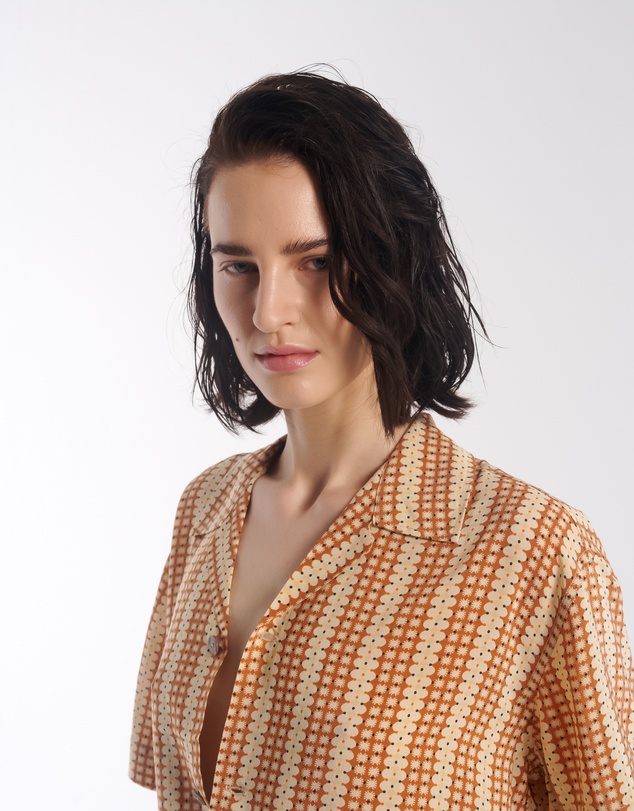 THE TALES - The Tales Retro Daisy Crepe Camp Shirt