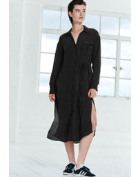NEXT - Tie Front Long Sleeve Textured Utility Shirt Dress