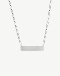 Zahar - Engravable Bar Paperclip Necklace