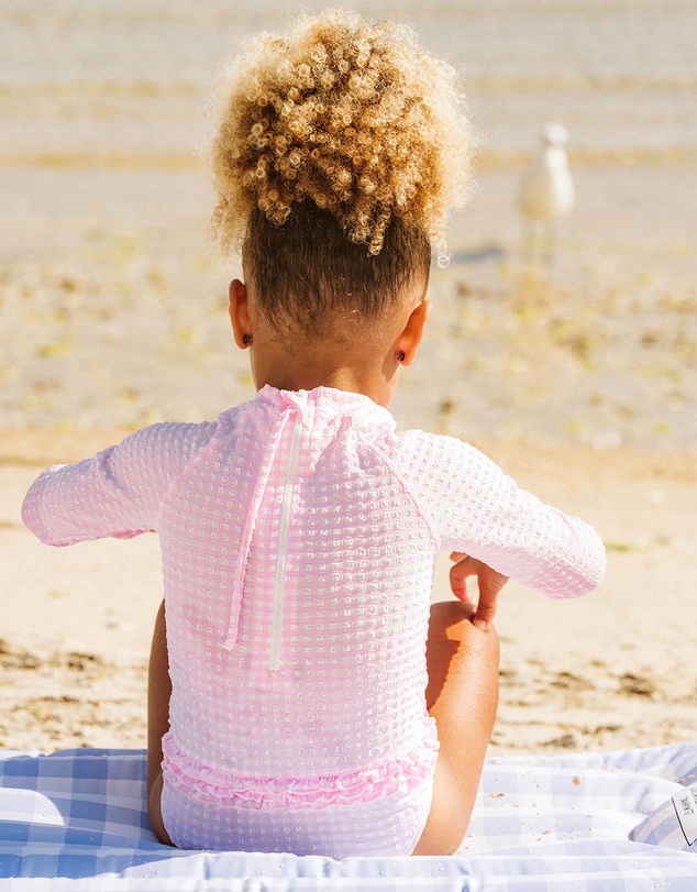 Minihaha - Pink Gingham LS Sunsuit - Kids-Teens
