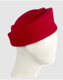 Max Alexander - Felt Red Pillbox Hat