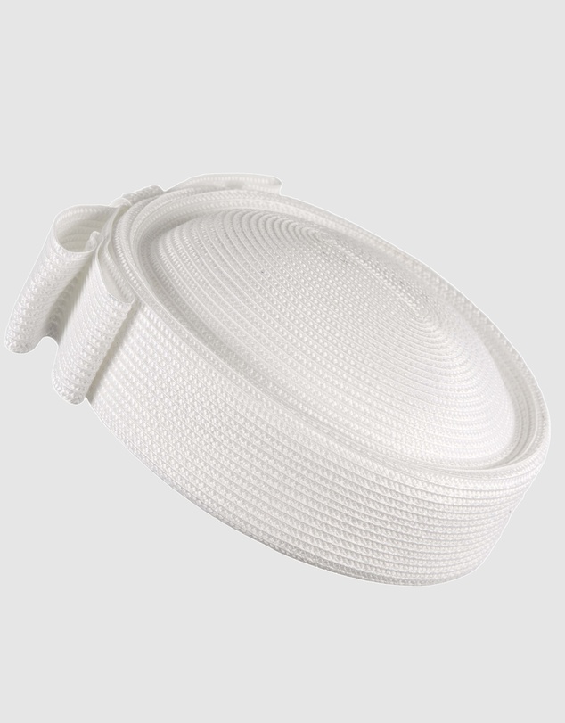 Max Alexander - White Braid Pillbox Hat