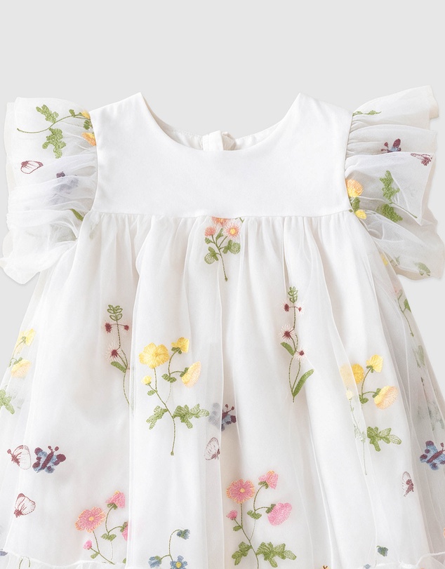 Bebe by Minihaha - Alana Floral Embrodered Dress 3-7Y