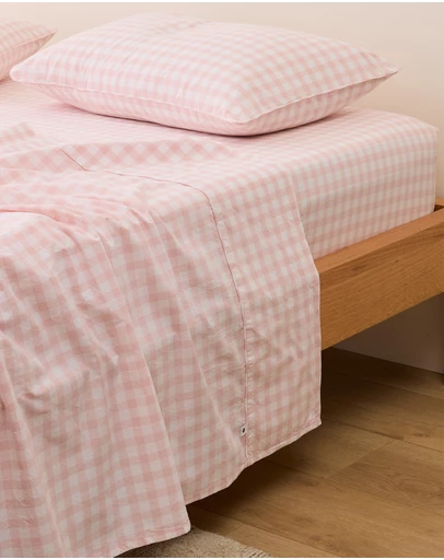 Sheet Society - Leo Washed Cotton Gingham Full Sheet Set