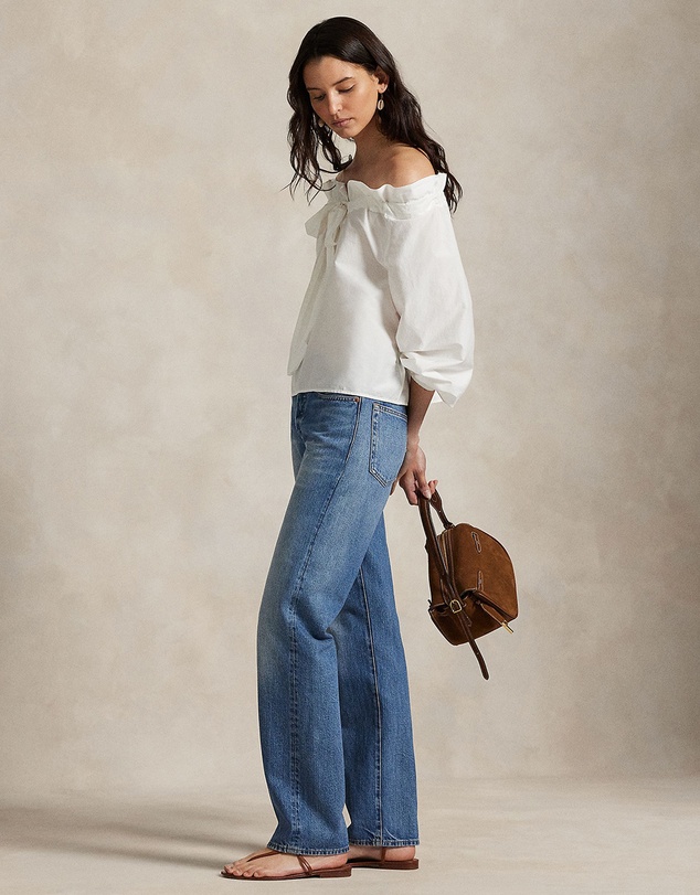 Polo Ralph Lauren - Off-The-Shoulder Cotton-Silk Blouse