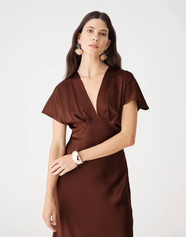 Forcast - Catalina V-Neck Satin Dress
