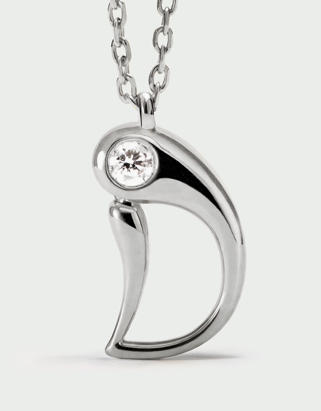 PDPAOLA - Initial 2026 D Silver Pendant Necklace