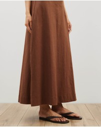 Atmos&Here - Stephanie Linen Blend Wrap Front Midi Dress