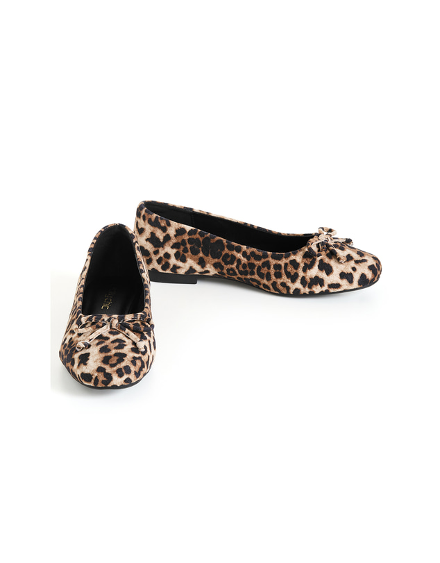City Chic - WIDE FIT Aria Leopard Ballet Flat