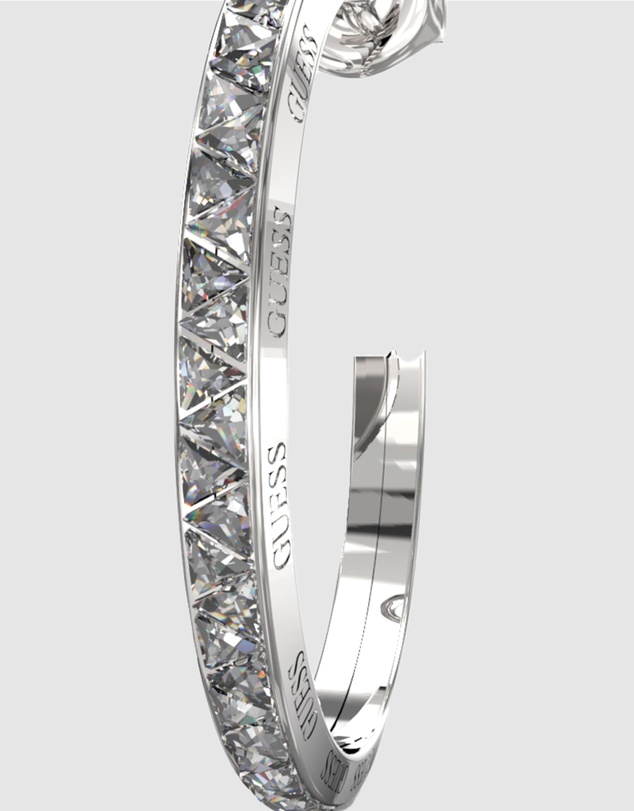 GUESS - Silver-Tone Trinity Hoop Earrings