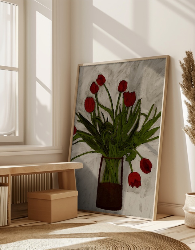 Olive et Oriel - Bouquet Of Tulips by Shatha Al Dafai Art Print