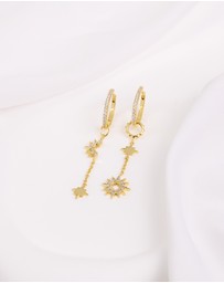Wanderlust + Co - Sunlit Nova Gold Drop Earrings