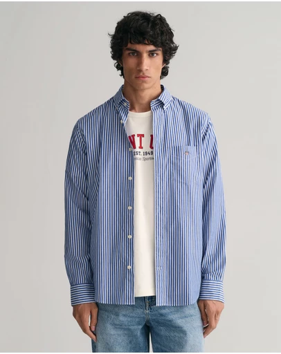 Gant - Regular Fit Striped Poplin Shirt