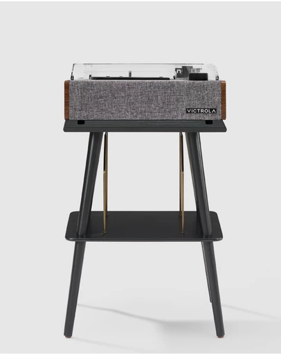 Victrola - Victrola Eastwood II Turntable - Walnut + Turntable Stand Bundle - Black