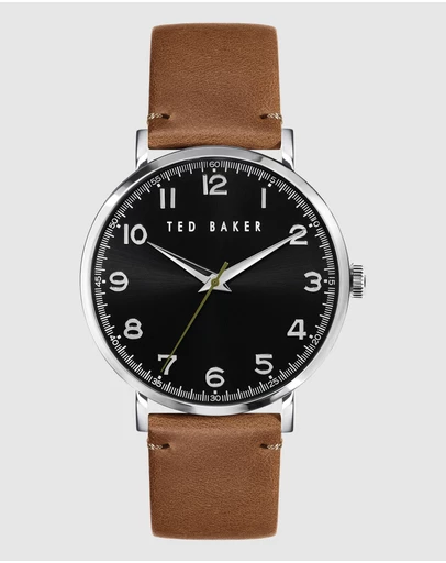 Ted Baker - Phylipa Gents 44mm Black Dial Brown Leather Watch