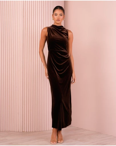 Azzurielle - Moriah High Neck Maxi Gown