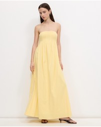 Calli - Karina Pleated Strapless Maxi Dress