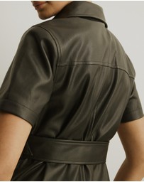 Atmos&Here - Frankie Leather Look Shirt Dress